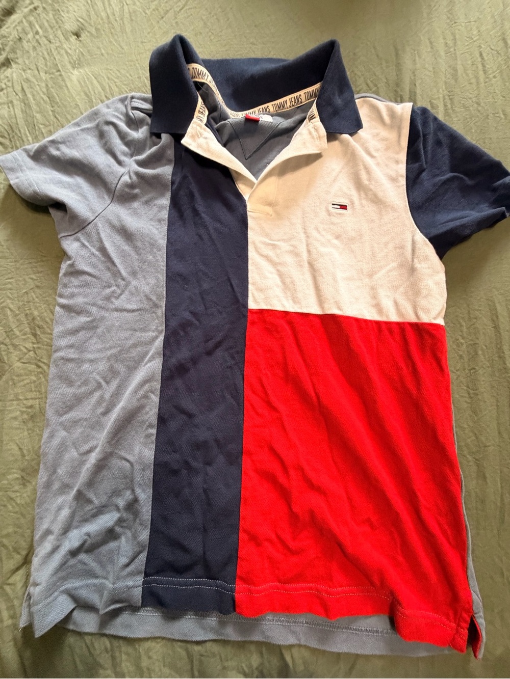 Tommy Hilfiger Men’s Colorblock Polo - Navy, Red, White, Gray